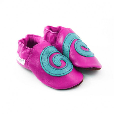 Soft slippers - spiral - fuxia
