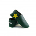 Soft slippers - star in heel - avocado