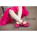 Chaussons - marguerite - fuxia