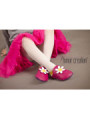 Chaussons - marguerite - fuxia