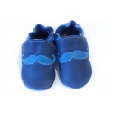 Chaussons - moustache - blu marino