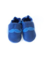 Soft slippers - mustache - blu marino