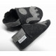 Anthracite gray natural merino felt slippers - dinosaur