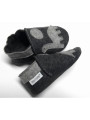 Chaussons en laine bouillie naturelle - dinosaure