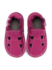Summer leather shoes - fuxia