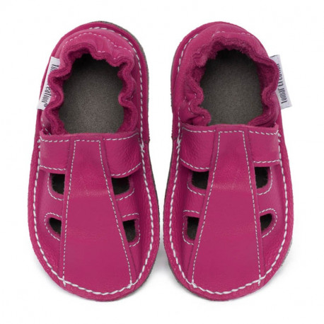 Summer leather shoes - fuxia