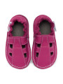 Summer leather shoes - fuxia