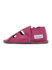 Summer leather shoes - fuxia