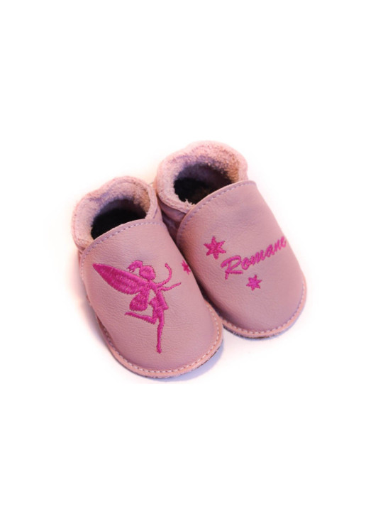 Chaussons cuir souple personnalisés Filles