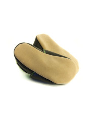 Chaussons cuir souple éclair fluo orange