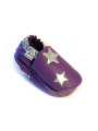 Chaussons souples cuir rose scintillant