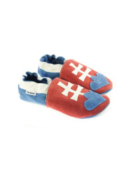 Leather slippers wih Slovak flag