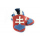 Leather slippers wih Slovak flag