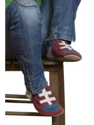 Chaussons cuir souple drapeau de la Slovaquie