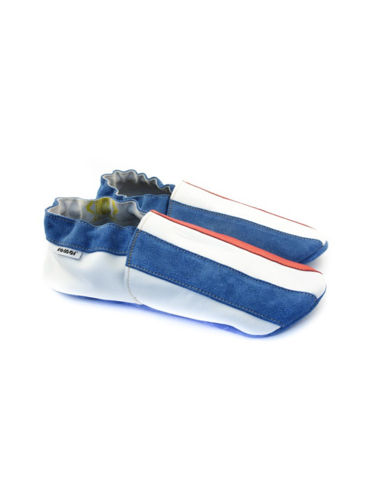 Chaussons cuir souple drapeau de la France