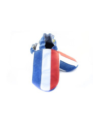 Chaussons cuir souple drapeau de la France