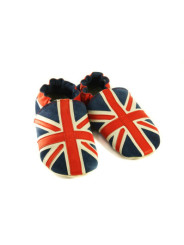 Chaussons cuir souple drapeau du Royaume-Uni