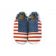 Chaussons cuir souple USA / drapeau des États-Unis
