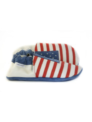 Chaussons cuir souple USA / drapeau des États-Unis