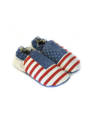 Chaussons cuir souple USA / drapeau des États-Unis