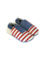 Chaussons cuir souple USA / drapeau des États-Unis