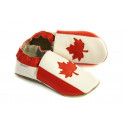 Chaussons cuir souple drapeau du Canada