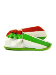Chaussons cuir souple drapeau de l´Italie