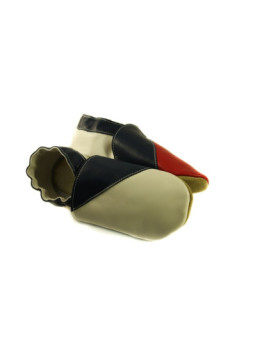 Chaussons cuir souple drapeau de la Tchéquie