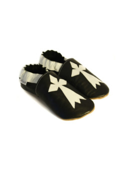 Chaussons cuir souple drapeau de la Bretagne