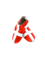 Chaussons cuir souple drapeau de la Suisse / Savoie