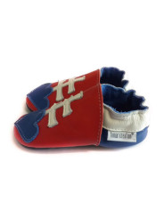 Leather slippers wih Slovak flag