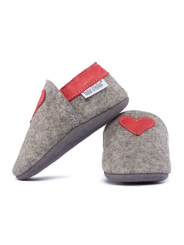Chaussons laine mérinos gris