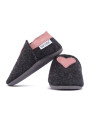 Chaussons en mérinos - noir avec coeur cameo