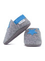 Chaussons en mérinos gris avec étoile - jeans
