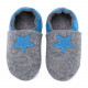 Merino slippers grey with star - jeans