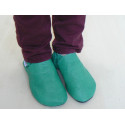 Chaussons cuir - cubes verts 38