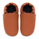 Soft leather slippers - brandy