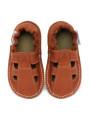 Summer leather shoes - brandy