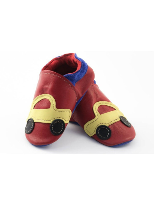 Soft slippers - red car