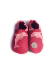 Soft slippers - yellow dolphin